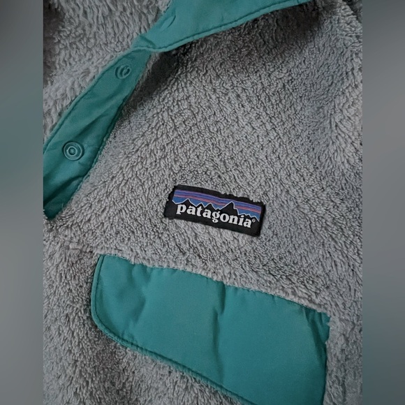 Patagonia re-tool snap-t pullover grey and teal size small great condition - Picture 5 of 5